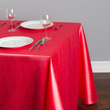 Load image into Gallery viewer, 90 X 156 in. Rectangular Shantung Silk Tablecloth Red
