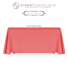 Load image into Gallery viewer, 90 X 132 in. Rectangular with Round Corners Polyester Tablecloth (20 Colors)
