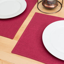 Load image into Gallery viewer, 13 X 19 in. Chambray Cotton Placemats 4/Pack Papaya
