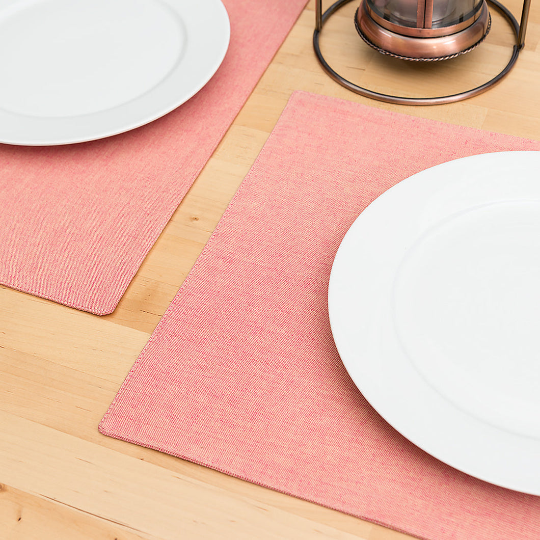 13 X 19 in. Chambray Cotton Placemats 4/Pack Papaya
