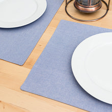 Load image into Gallery viewer, 13 X 19 in. Chambray Cotton Placemats 4/Pack Papaya
