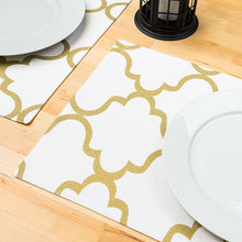 Load image into Gallery viewer, 13 X 19 in. Moroccan Print Cotton Placemats 4/pack Red &amp; Gold
