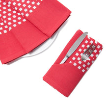 Load image into Gallery viewer, 18 X 18 in. Basketweave Stripe Cotton Napkins 4/Pack
