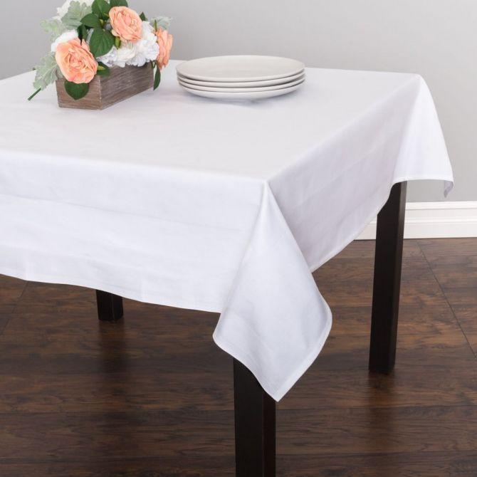 54 in. Satin Band Square Cotton Tablecloth (7 Colors)