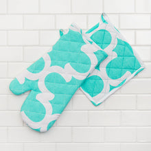Load image into Gallery viewer, Trellis Cotton Oven Mitt / Pot Holder Set 4 Pack
