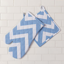Load image into Gallery viewer, Chevron Cotton Oven Mitt / Pot Holder Set 4 Pack (8 Colors)

