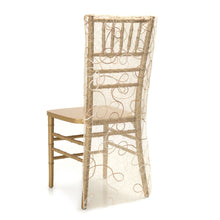 Load image into Gallery viewer, Chiavari Chair Cover Embroidered Web Organza Lavender
