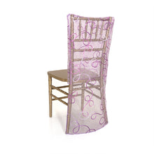 Load image into Gallery viewer, Chiavari Chair Cover Embroidered Web Organza Lavender
