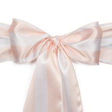 Load image into Gallery viewer, Bargain Blush Pink &amp; White Striped Satin Sashes 10/Pack
