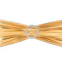 Load image into Gallery viewer, Stretch Chair Sash Metallic Gold With Round Buckle 5/Pack
