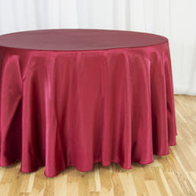Load image into Gallery viewer, Bargain 108 In. Round Satin Tablecloth Burgundy
