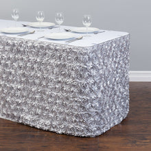 Load image into Gallery viewer, 14 ft. Rosette Satin Table Skirt (13 Colors)
