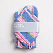 Load image into Gallery viewer, Striped Cotton Oven Mitt / Pot Holder Set 4 Pack (2 Colors)
