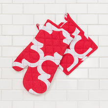 Load image into Gallery viewer, Trellis Cotton Oven Mitt / Pot Holder Set 4 Pack
