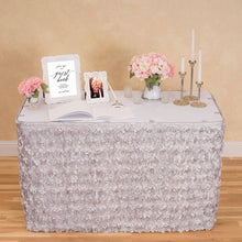 Load image into Gallery viewer, 14 ft. Rosette Satin Table Skirt (13 Colors)
