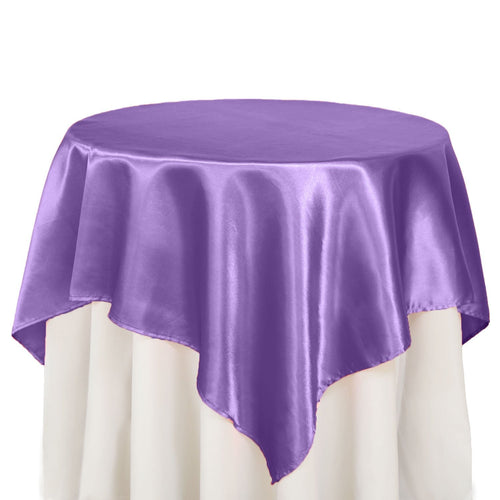 Bargain 60 in. Square Satin Overlay Purple