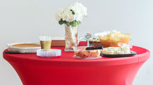 Load image into Gallery viewer, 30 in. Round Stretch Cocktail Tablecloth (10 Colors)
