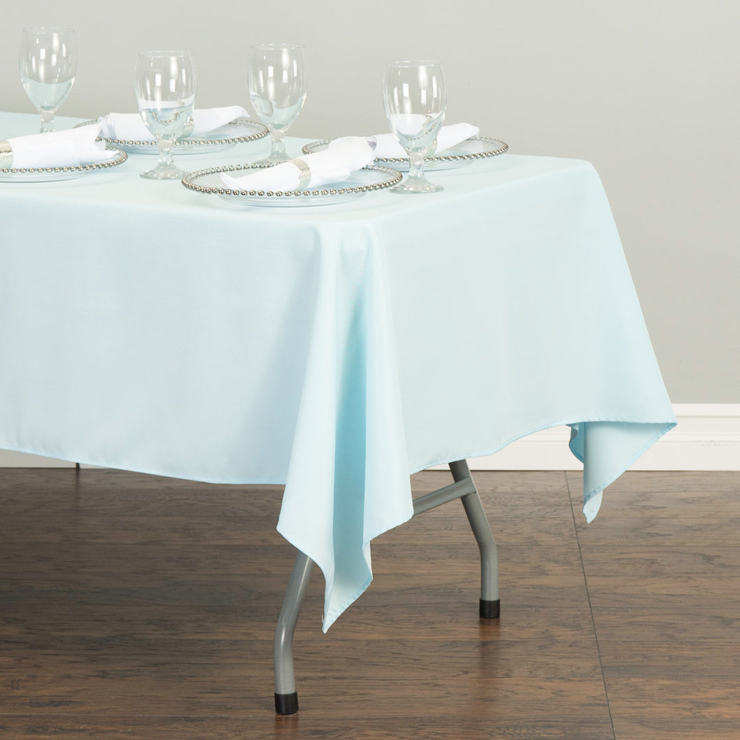 70 x 120 in. Rectangular Polyester Tablecloth Baby Blue